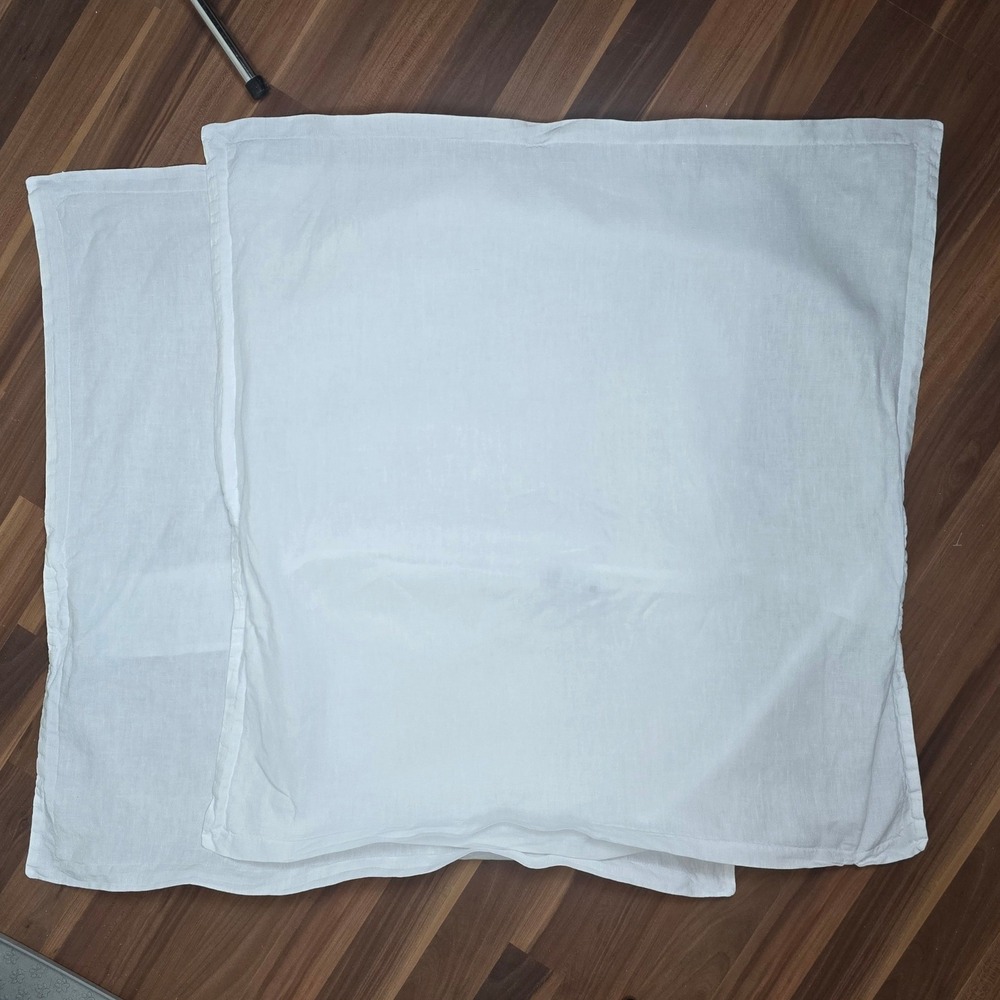 Parachute White 100% Linen Euro Sham Set of 2 Made in Portugal 26x26
